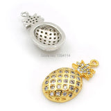 Micro Pave Clear CZ Ananas Charm for Bracelets or Necklaces