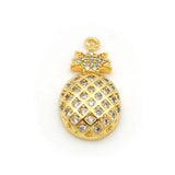 Micro Pave Clear CZ Ananas Charm for Bracelets or Necklaces