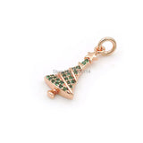 Micro Pave Green CZ Christmas Trees Charm for DIY Bracelets - 20x9x3mm