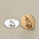 20 Stainless Steel Beard Unicorn Charms 25mm