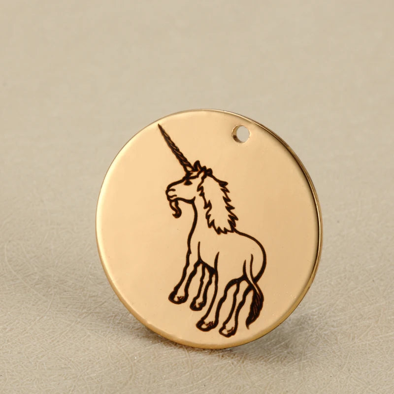 20 Stainless Steel Beard Unicorn Charms 25mm
