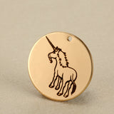 20 Stainless Steel Beard Unicorn Charms 25mm