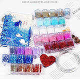 20 Bottles Nail Art Sequins Shinning Glitter Powder UV Epoxy Resin Pigment