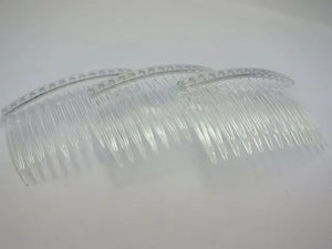 20 Clear Plastic Hair Clips Side Combs 70X40mm