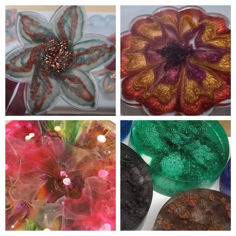 20 Colors Metallic Resin Pigment Starry Effect Blooming Dripping Ink