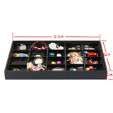 20-Compartment Watch Earrings Jewelry Drawer Organizer Display Tray Storage Box