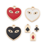 Heart Poker Earring Charms Red/Black/White Pendants for Jewellery
