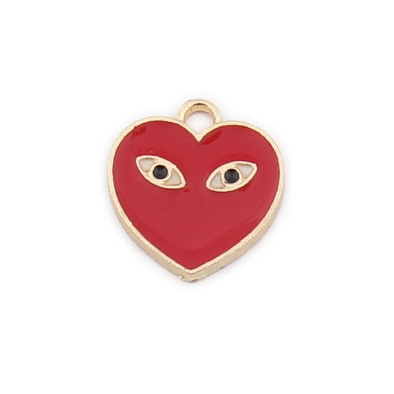 Heart Poker Earring Charms Red/Black/White Pendants for Jewellery
