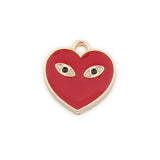 Heart Poker Earring Charms Red/Black/White Pendants for Jewellery
