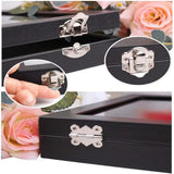 20 Hooks Necklace Tray Storage Box Jewelry Display Stackable Glass Top Lockable