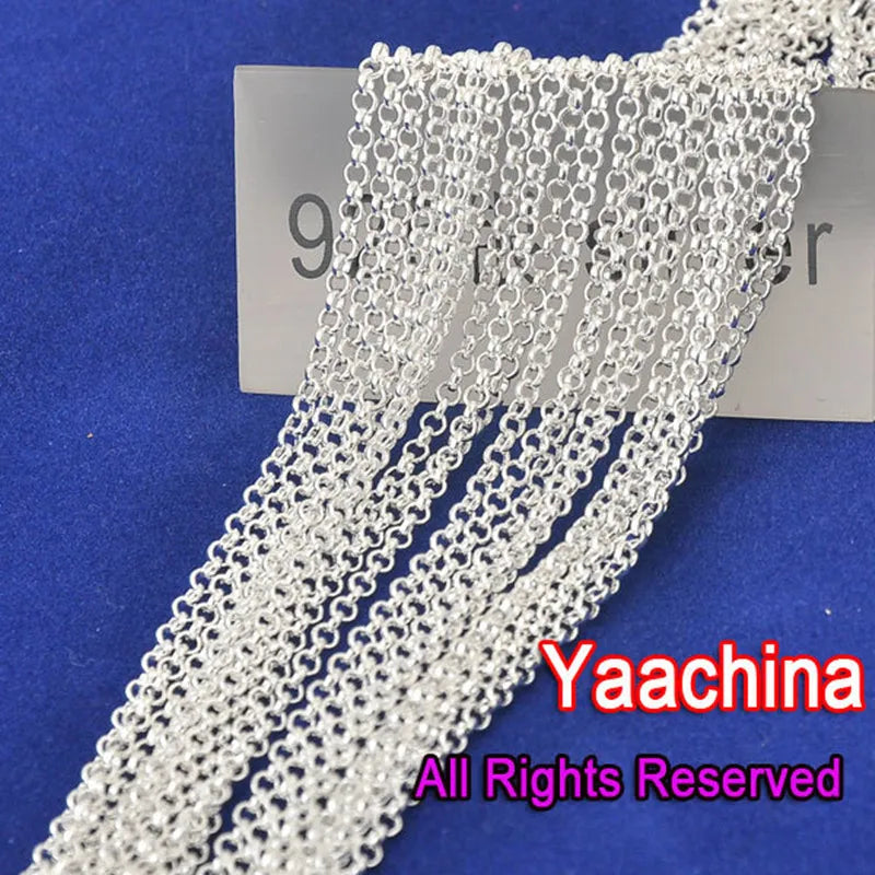 20' Pearl Cross 925 Silver Linker Necklace Chains Set