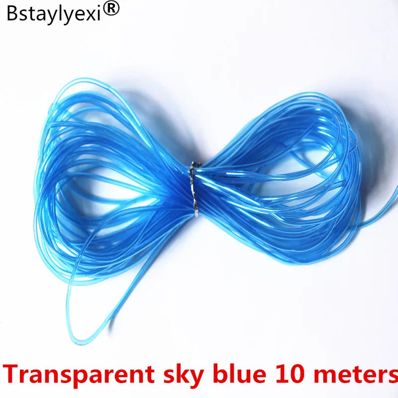 20M 10M 5M Transparent 2mm Hollow Rubber Tubing Jewelry Cord Cover