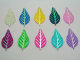 20 Mixed Flatback Resin Leaves Rhinestone Cabochons 52X28mm Craft