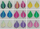 20 Mixed Flatback Resin Leaves Rhinestone Cabochons 52X28mm Craft