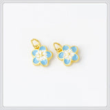 20 PCS 10x3mm Enamel Flower Charms for DIY Jewelry Making