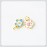 20 PCS 10x3mm Enamel Flower Charms for DIY Jewelry Making