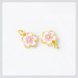 20 PCS 10x3mm Enamel Flower Charms for DIY Jewelry Making
