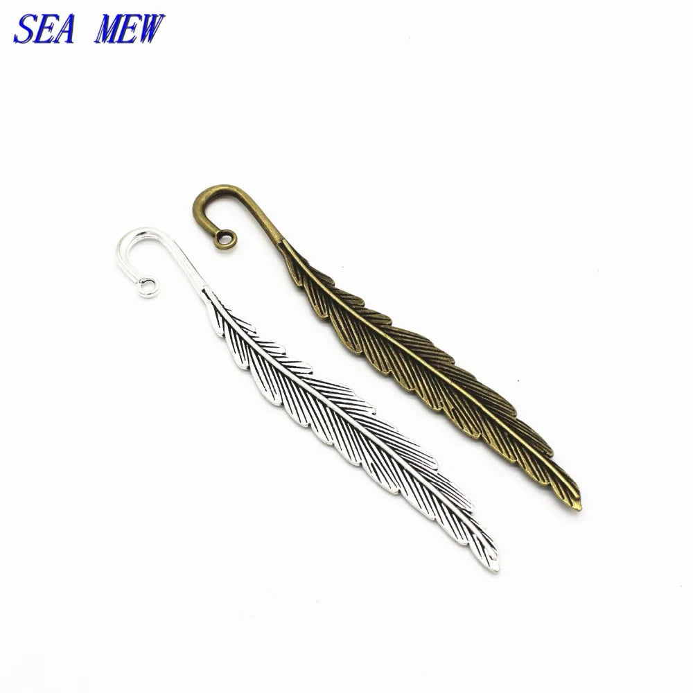 20 PCS Vintage Zinc Alloy Feather Bookmark DIY Jewelry Making