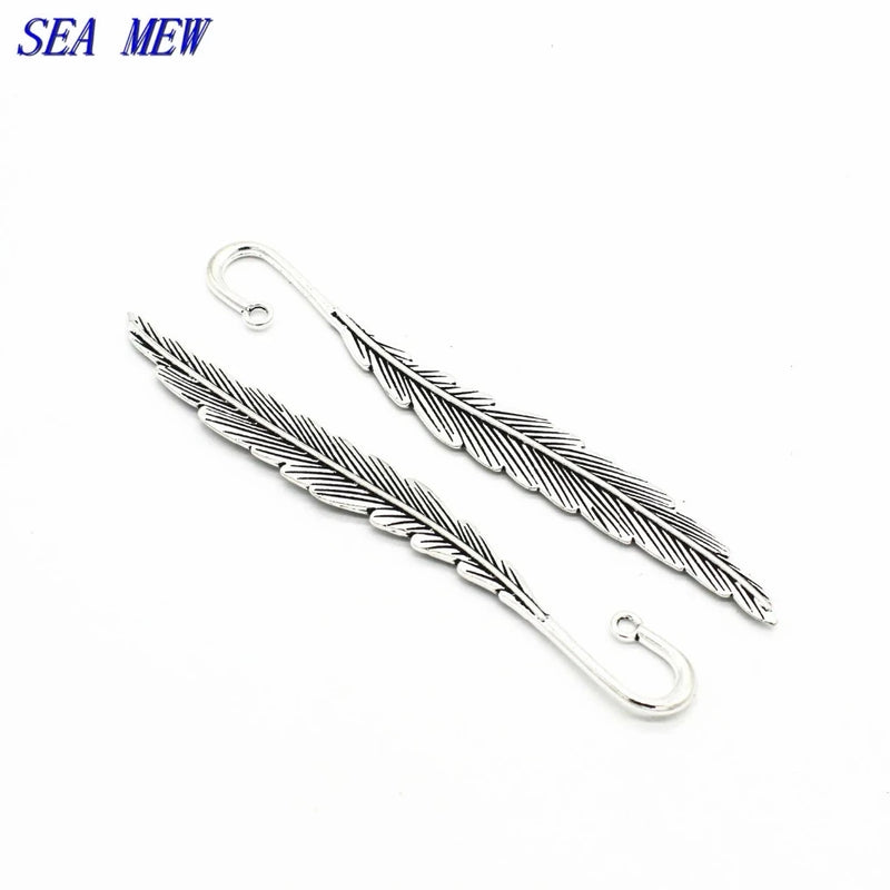 20 PCS Vintage Zinc Alloy Feather Bookmark DIY Jewelry Making