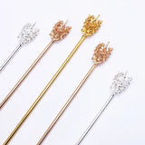 20 PCS KC Gold/Silver Plated Hair Sticks Base Setting for DIY Jewelry Making