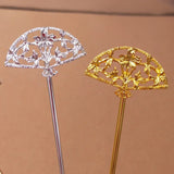 20 PCS 120mm Metal Alloy Fan Hair Sticks Gold/Silver Hair Pins