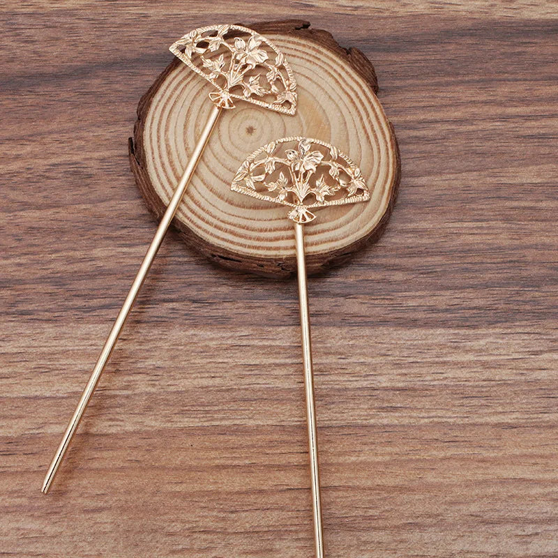 20 PCS 120mm Metal Alloy Fan Hair Sticks Gold/Silver Hair Pins