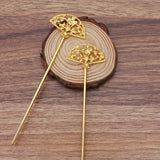 20 PCS 120mm Metal Alloy Fan Hair Sticks Gold/Silver Hair Pins