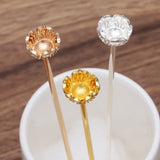 20 PCS 120mm Metal Flowers Hair Sticks Base DIY Accessories