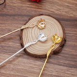 20 PCS 120mm Metal Alloy KC Gold Flowers Hair Sticks Base Setting