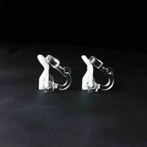 20 PCS Resin Transparent Clip Earrings 12x13.5mm For DIY Jewelry Making