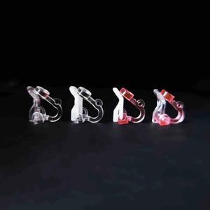 20 PCS Resin Transparent Clip Earrings 12x13.5mm For DIY Jewelry Making