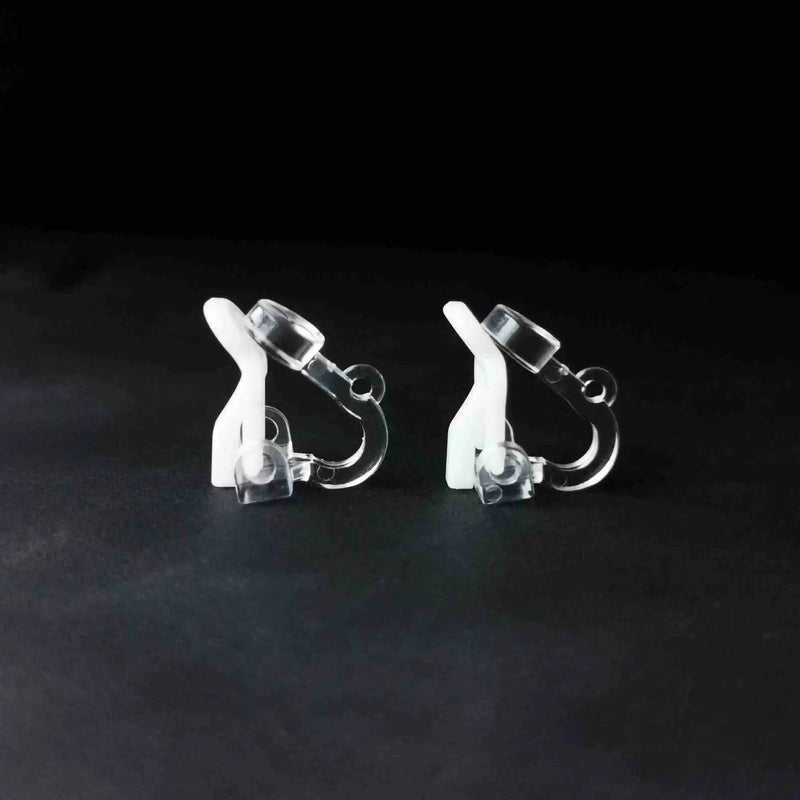 20 PCS Resin Transparent Clip Earrings 12x13.5mm For DIY Jewelry Making