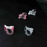 20 PCS Resin Transparent Clip Earrings 12x13.5mm For DIY Jewelry Making