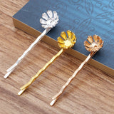 20 PCS Metal Alloy Flower Hair Pins Gold/Silver Hair clip for Women