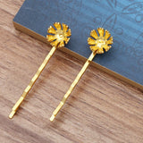 20 PCS Metal Alloy Flower Hair Pins Gold/Silver Hair clip for Women