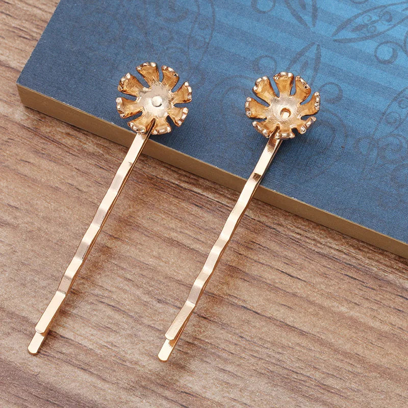 20 PCS Metal Alloy Flower Hair Pins Gold/Silver Hair clip for Women