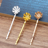 20 PCS Metal Alloy Flower Hair Pins Gold/Silver Hair clip for Women