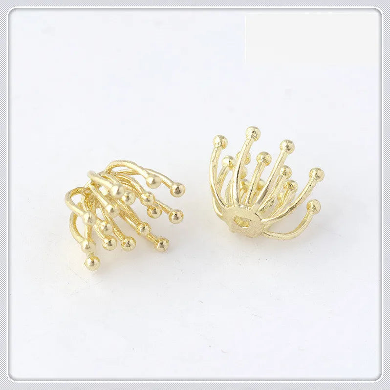 20pcs 14K Plated Stamen Flowers 12x9mm Copper Accessories DIY Jewelry Making