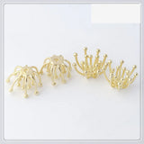 20pcs 14K Plated Stamen Flowers 12x9mm Copper Accessories DIY Jewelry Making