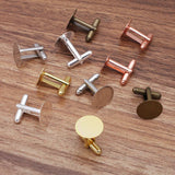 20 PCS 15mm Round Copper Cufflinks Silver Plated Blanks for Jewelry Making