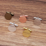 20 PCS 15mm Round Copper Cufflinks Silver Plated Blanks for Jewelry Making