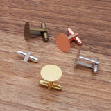 20 PCS 15mm Round Copper Cufflinks Silver Plated Blanks for Jewelry Making