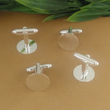 20 PCS 15mm Round Copper Cufflinks Silver Plated Blanks for Jewelry Making