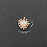 20 PCS Heart Pearl Pendant Charms DIY Jewelry Accessories