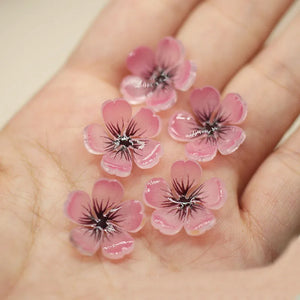 20 PCS 18mm Acrylic Peach Flower Earrings Headwear Accessories