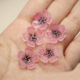 20 PCS 18mm Acrylic Peach Flower Earrings Headwear Accessories