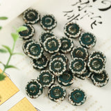 20 PCS 18x6mm Flowers Ceramic Beads DIY Round Flat Porcelain Spacer Beads