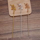 20 PCS Silver Plated Flowers Branches Hair Sticks Metal Alloy Hairpin
