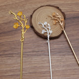 20 PCS Silver Plated Flowers Branches Hair Sticks Metal Alloy Hairpin