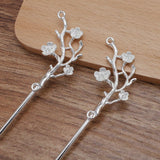 20 PCS Silver Plated Flowers Branches Hair Sticks Metal Alloy Hairpin